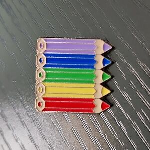 Rainbow Colored Pencils Enamel Pin